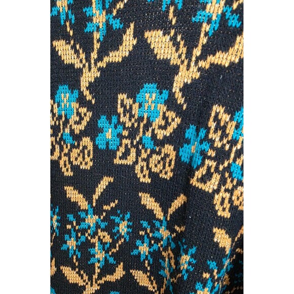 Vintage Women's Bright Lights Floral Knit Open Front Cardigan – 1970s–1980s - Picture 7 of 10